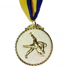 Медаль наградная 43524 Единоборства Д5см Золото